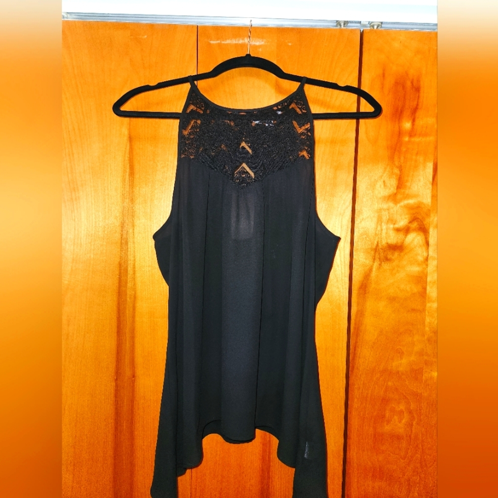 Candie's Juniors Black Swing Tank with Lace
